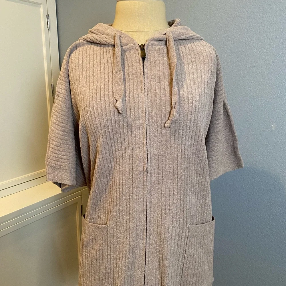 Barefoot Dreams CozyChic Ultra Lite Ribbed ZipUp hoodie - Picture 2 of 4